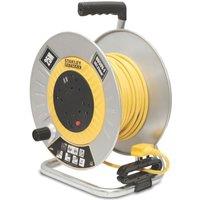 Stanley 13A 4-Gang 25m FatMax Cable Reel + 2.1A 2-Outlet Type A USB Charger 240V (800VA)