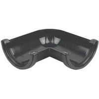 FloPlast Cast Iron Effect uPVC 90 Half Round Gutter Angle Black 112mm (80130)