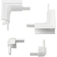 D-Line Plastic White Micro Trunking Bend Pack 4 Pcs (80247)