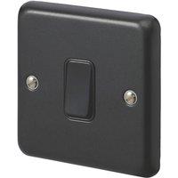 MK Contoura 10A 1-Gang 2-Way Switch Black with Colour-Matched Inserts (802RG)