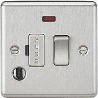 Knightsbridge 13A Switched Fused Spur & Flex Outlet with LED Brushed Chrome (802TX)
