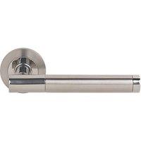 Serozzetta Philadelphia Fire Rated Lever on Rose Door Handles Pair Polished / Satin Stainless Steel (8031P)