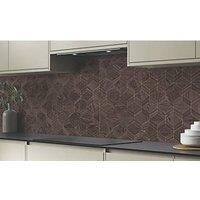 Wilsonart Parquet Walnut Brown/Gold High-Rise Splashback 3050mm x 750mm x 4mm (803JL)