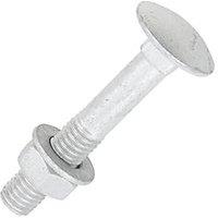 Timco Exterior Coach Bolts Carbon Steel Organic Silver Coating M8 x 50mm 10 Pack (803KG)