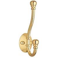 Decohooks Two Prong Ball End Hook Brass 130mm (803KK)