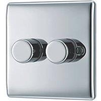 British General Nexus Metal 2-Gang 2-Way LED Dimmer Switch Polished Chrome (803PM)