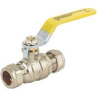 Essentials Compression Full Bore 15mm Ball Valve with Yellow Handle (80413)