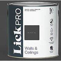 LickPro Max+ 2.5Ltr Black 02 Eggshell Emulsion Paint (804JY)