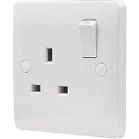 Vimark Pro 13A 1-Gang SP Switched Plug Socket White (804PV)