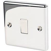 LAP 10AX 1-Gang 2-Way Light Switch Polished Chrome with White Inserts (80507)