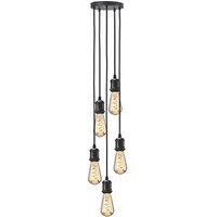 Knightsbridge Vintage Style 5-Light Pendant Matt Black (805GA)