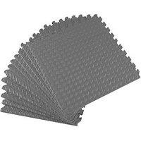 Essentials Interlocking Floor Tiles Grey 10mm 12 Pack (805PH)