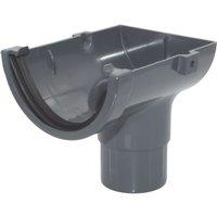 FloPlast MiniFlo uPVC Half Round Stop End Outlet Anthracite Grey 76mm x 50mm (805YE)