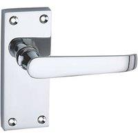 Smith & Locke Fire Rated Latch Door Handles Pair Polished Chrome (8067P)