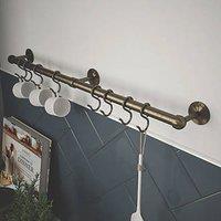 Rothley 8-Hook Utensil Rail Kit Antique Brass 600mm (806RR)