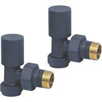 Towelrads 15mm x 1/2" Anthracite Angled Designer Manual Radiator Valve & Lockshield 2 Pack (806RY)