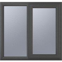 Crystal Right-Hand Opening Obscure Double-Glazed Casement Anthracite on White uPVC Window 1190mm x 965mm (807VH)
