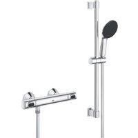 Grohe Precision Flow HP Rear-Fed Exposed Chrome Thermostatic Shower Mixer Set (807YX)
