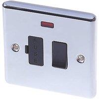 LAP 13A Switched Fused Spur with LED Polished Chrome with Black Inserts (80807)