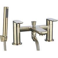 Highlife Bathrooms Rona Deck Mounted Bath Shower Mixer & Handset Brushed Brass (809HL)