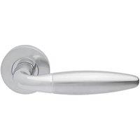 Jigtech Parma Lever on Rose Door Handles Pair Polished / Satin Chrome (809HP)