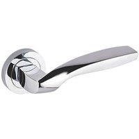 Smith & Locke Rhossilli Fire Rated Lever on Rose Door Handles Pair Polished Chrome (809HY)