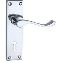 Smith & Locke Fire Rated Lock Door Handles Pair Polished Chrome (8103P)
