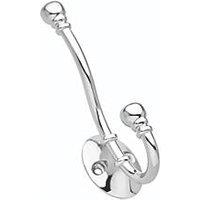 Decohooks Two Prong Ball End Hook Polished Chrome 130mm (810KK)