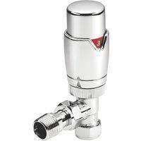 Cassellie 15mm x 1/2" Chrome Angled & L/S Thermostatic Radiator (811GX)