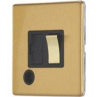Contactum Lyric 13A Switched Fused Spur & Flex Outlet Brushed Brass with Black Inserts (811RR)