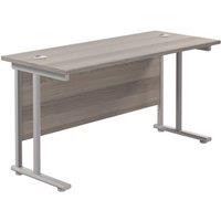 TC Group Aztec Twin Upright Rectangular Office Desk Grey Oak/Silver 1200mm x 600mm (811TT)