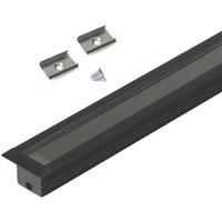 VEW Aluminium Smart Recessed Profile Kit Black 1m (811TW)