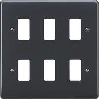 Knightsbridge Part M 6-Module Grid Faceplate Anthracite (811YA)