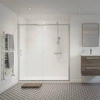 Framed Rectangular Sliding Shower Door Polished Silver 1100mm x 1850mm (812RJ)