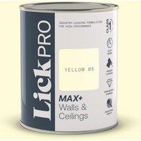 LickPro Max+ 1Ltr Yellow 05 Matt Emulsion Paint (812TM)