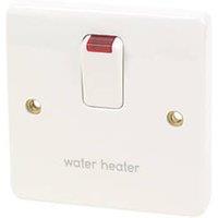MK Logic Plus 20A 1-Gang DP Water Heater Switch White with Neon (81306)