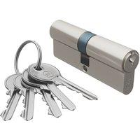 Smith & Locke Fire Rated 1 Star Double Double Cylinder Lock 35-45 (80mm) Satin Nickel (813TE)