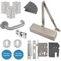 Eclipse 24710 Fire Rated Commercial Heavy Duty Locking Door Pack Set Stainless Steel (814PE)