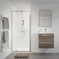 Framed Rectangular Pivot Shower Door Polished Silver 760mm x 1850mm (814RJ)