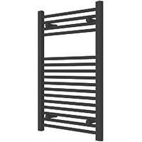 Flomasta 800mm x 500mm 1239BTU Black Flat Towel Radiator (814TF)
