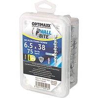 Optimaxx TX Raised Self Tapping Masonry Screws 6.5mm x 38mm 75 Pack (814TY)