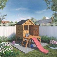Mercia Snug 4' x 6' (Nominal) Timber Playhouse with Tower & Slide (815YL)