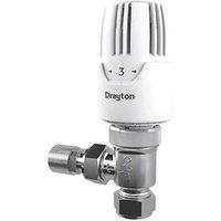 Drayton RT414 15mm x 1/2" White Angled Traditional Thermostatic Radiator Valve Head & Body (8165R)