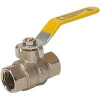 Tesla BSP Full Bore 1/2" Lever Ball Valve with Yellow Handle (8173R)
