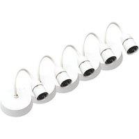 British General 6" Pendant Set Light Fitting B22 White 3" 5 Pack (81746)