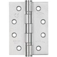 Smith & Locke Satin Stainless Steel Grade 11 Fire Rated Ball Bearing Hinges 102mm x 76mm 3 Pack (8177J)