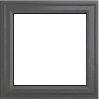 Crystal Top Opening Clear Double-Glazed Casement Anthracite on White uPVC Window 820mm x 820mm (817JP)