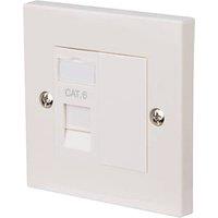 Labgear 1-Gang RJ45 Ethernet Socket White with Colour-Matched Inserts (817KM)