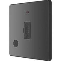 British General Evolve 13A Unswitched Fused Spur with LED Black with Black Inserts (817PX)