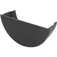 FloPlast Cast Iron Effect Half Round Internal Stop End Black 112mm (81883)